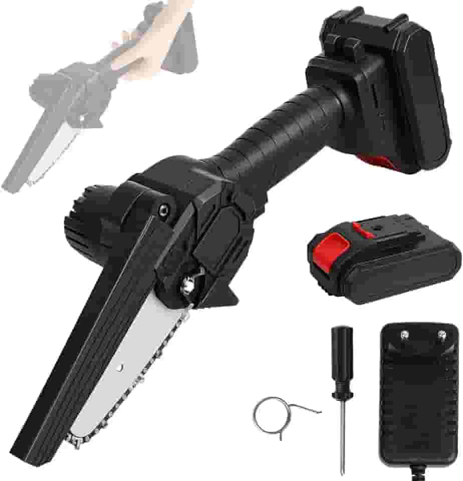 Mini Serra 450W, 37.5 * 11.5CM, 3000 Rotações/Minuto, Motoserra à com Autonomia, Mini Serra Eletrica Sem Portatil, Motosserra Elétrica Portátil, Serra Motosserra Elétrica Portátil Recarregável