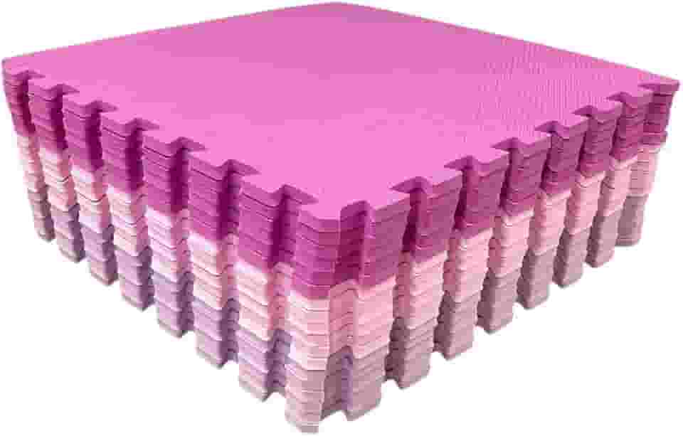 Kit 10 Tapete Tatame EVA Tons de Menina 50x50x1cm 10mm