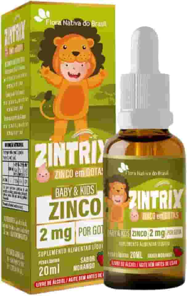 Zintrix Zinco em Gotas 20ml Sabor Morango Kids Flora Nativa