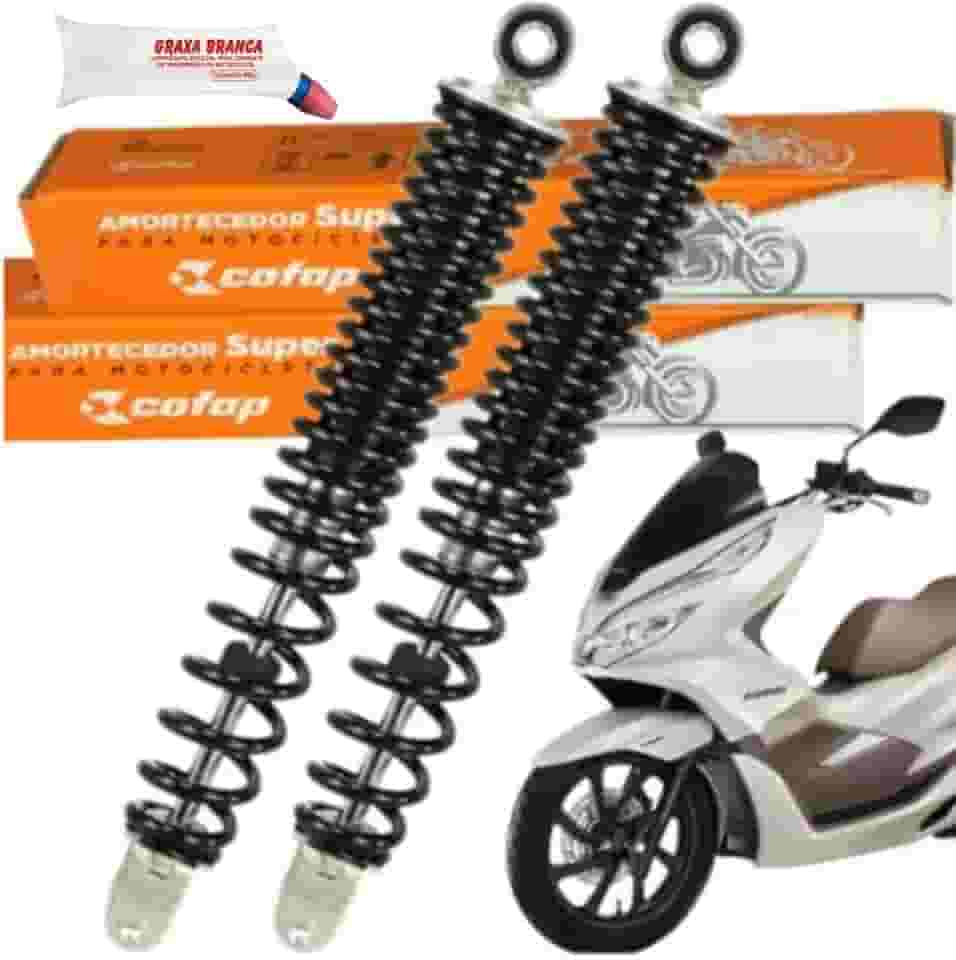 Cofap - Amortecedores Traseiros para Motocicleta PCX 150 2019 a 2024 - Conjunto de Amortecedores Originais - Inclui Graxa
