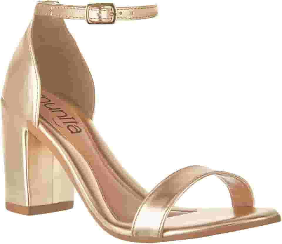 Sandália Feminina Salto Grosso Salto Bloco Moda Casual Confort