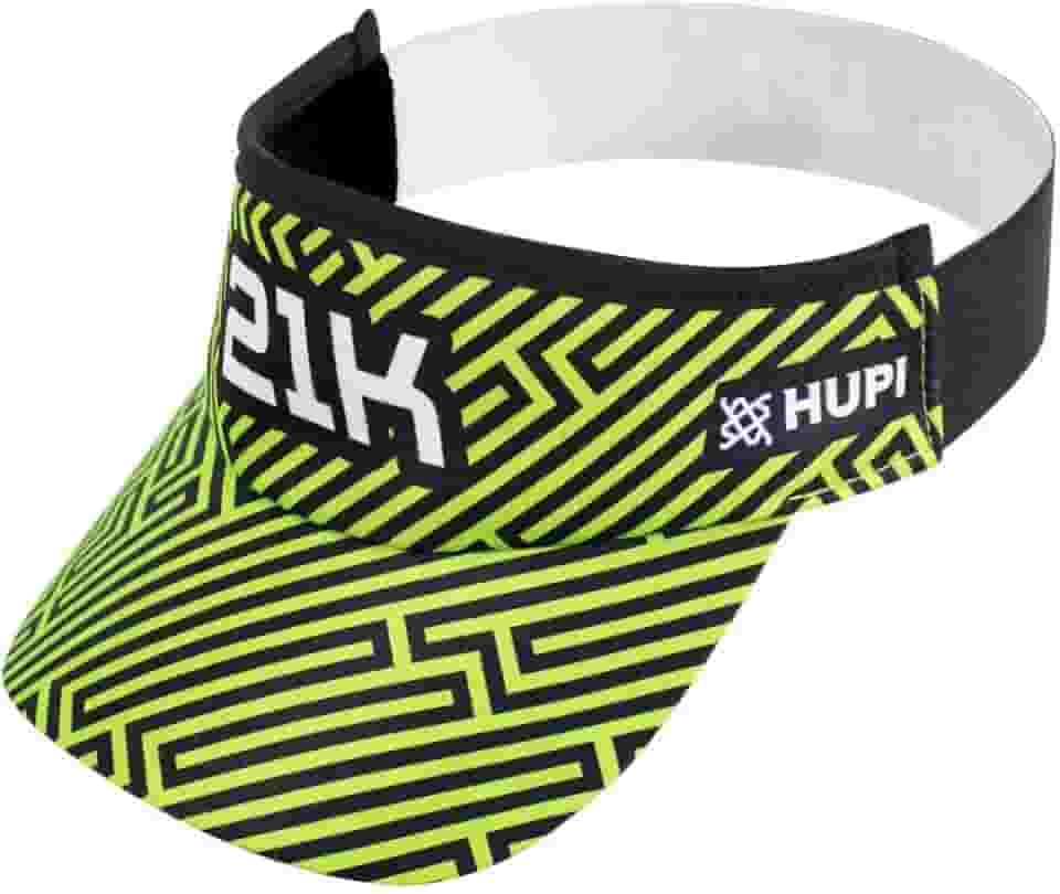 Viseira para Corrida Hupi 21k Grids Verde, Cor: Verde/preto