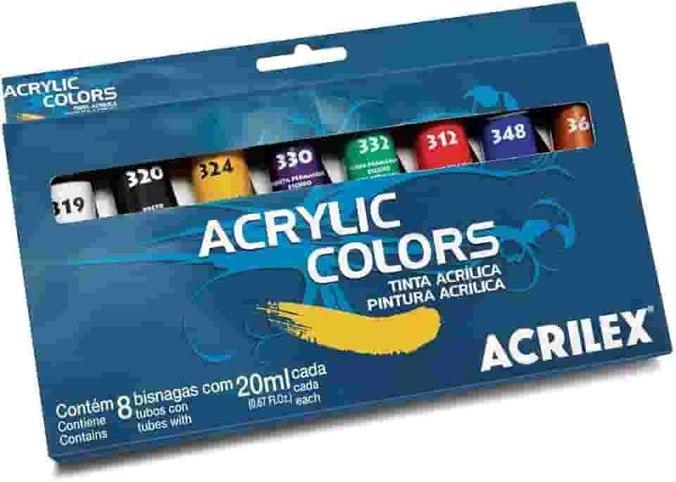 Acrylic Colors 20Ml 8 Cores