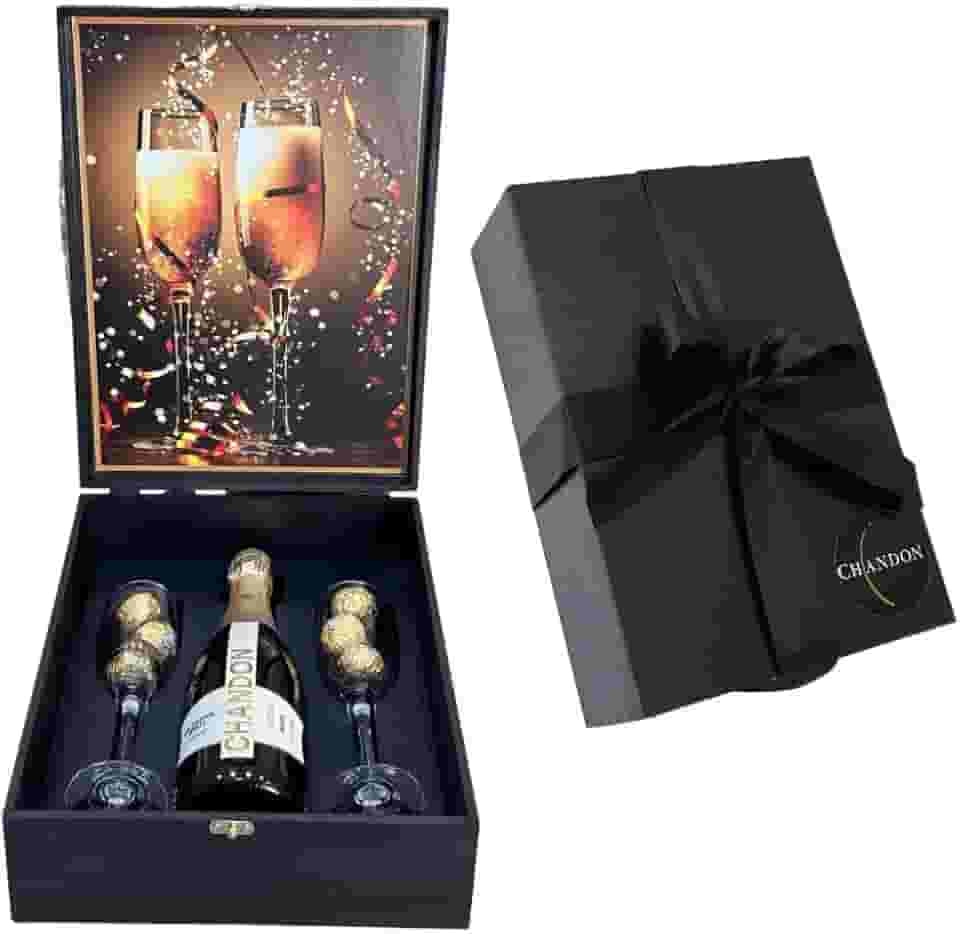 Kit Espumante Chandon 750ml Presente 2 Taças Ferrero Rocher