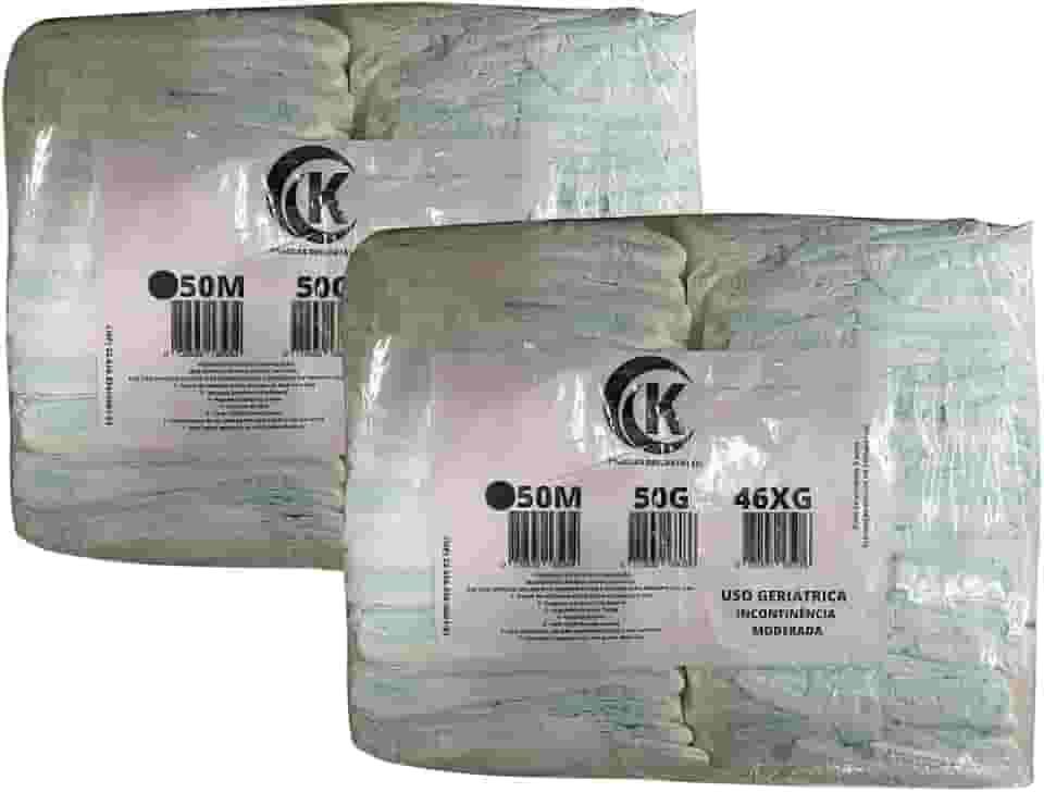Kit com 2 Fralda Geriátrica Adulto Segunda Linha Com 50 Unidades Tamanho M G XG Incontinência Moderada (Médio)