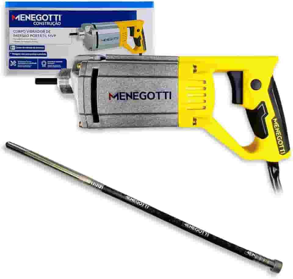 Vibrador De Concreto 127V Com Mangote 35mm X 1,2m Para Coluna e Laje Menegotti Profissional Kit
