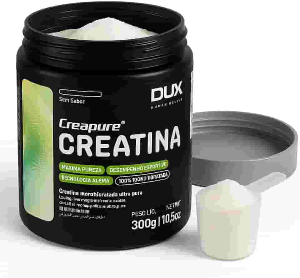 Creatina Creapure 300g monohidratada 100% Pote 300g | Dux Nutration Suplementação ganho muscular hipertrofia