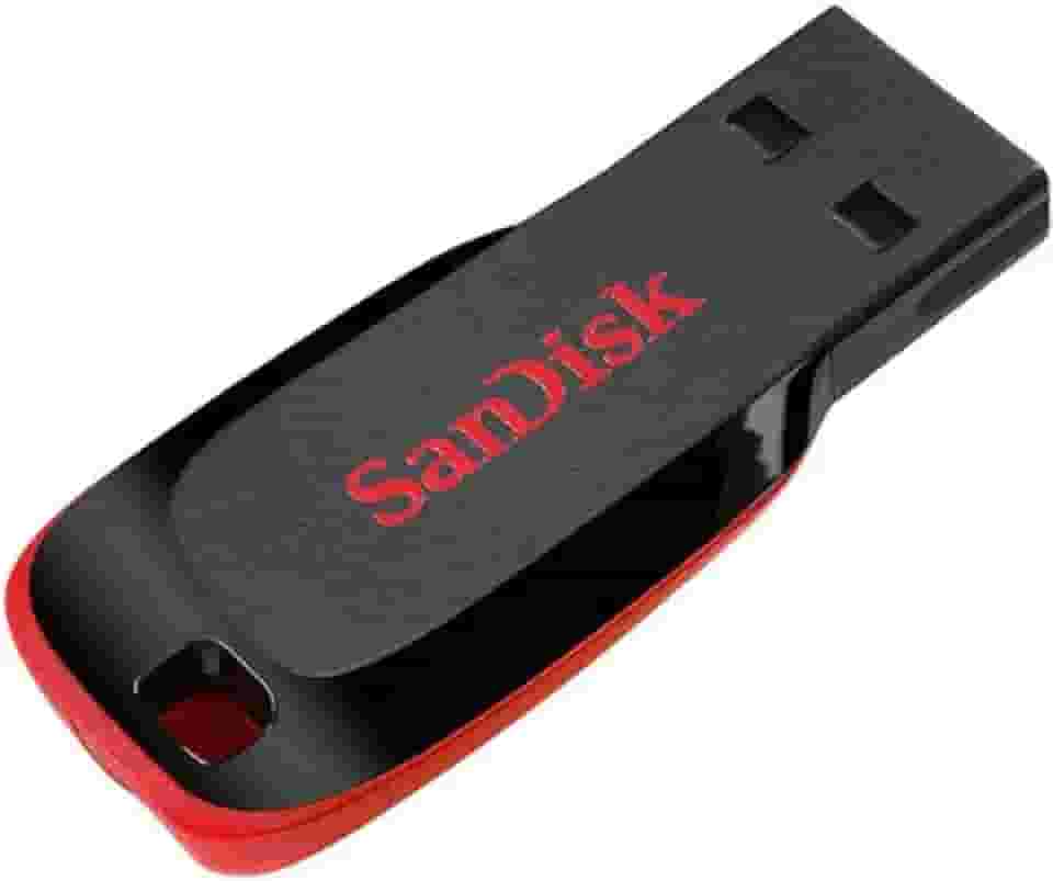 Pendrive Sandisk Cruzer Blade 64gb Usb 2.0 Flash Drive preto e vermelho