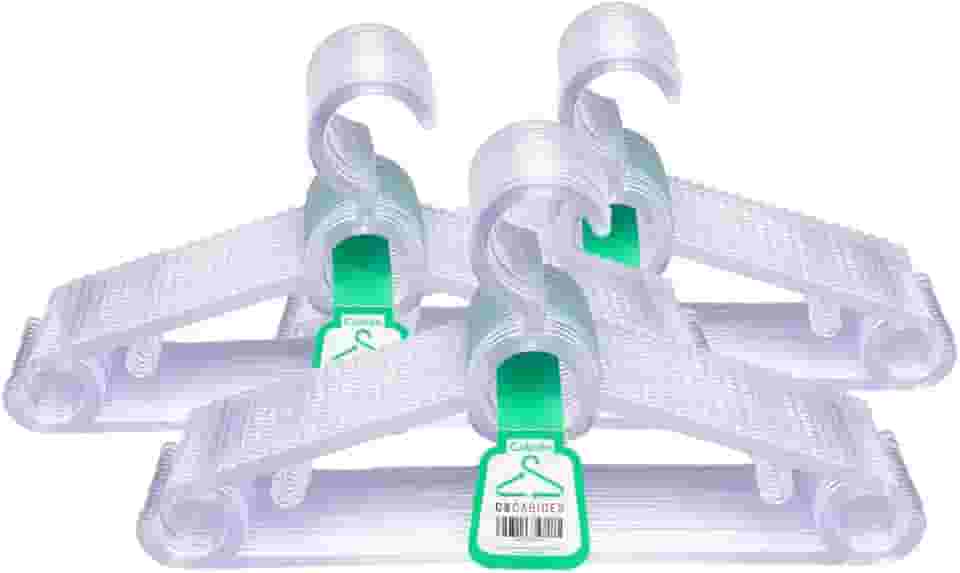 Cabides Para Roupas Kit 30 unidades Transparente | Antideslizante, Reforçado | Porta Gravata, Cinto e Lenço |Feito de Material Reciclado | Cabides para Calças, Camisas, Camisetas, Ternos | CSCABIDES