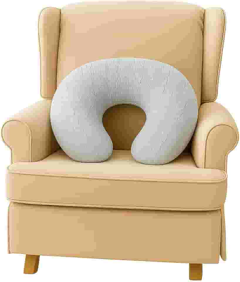 Almofada Para Amamentação Em Tricot Macia Confortável Apoio Ergonômico Para Amamentar Bebê (Areia)