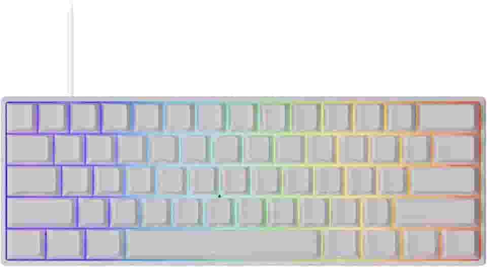 MONSGEEK Teclado para jogos FUN60 Pro Rapid Trigger 16K com taxa de digitalização SP, teclado HE com fio 60% branco brilhante (interruptor magnético brilhante)