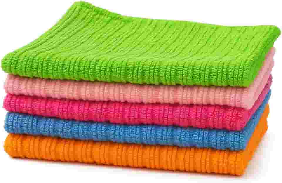 Kit 5 Panos de Microfibra 30x30cm – Alta Absorção, Anti-Risco, Ideal para Limpeza Doméstica e Automotiva