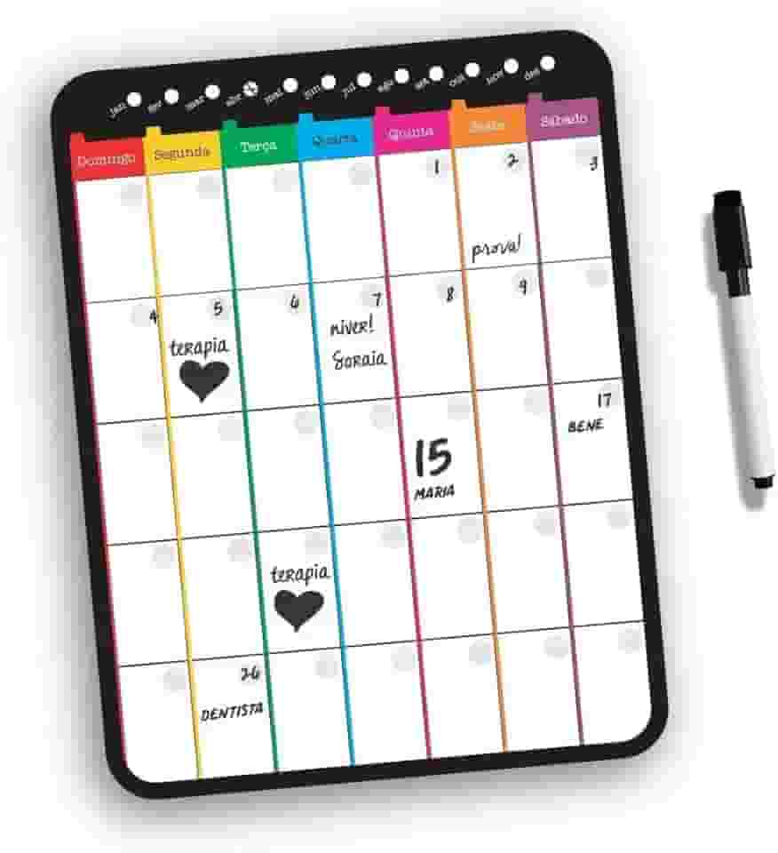 Lousa Magnética Imã De Geladeira Porta Recados Calendário