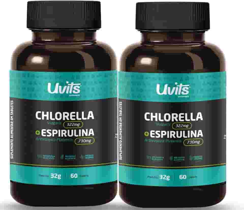 2x Clorella e Spirulina Total 120 Caplets - Uvits