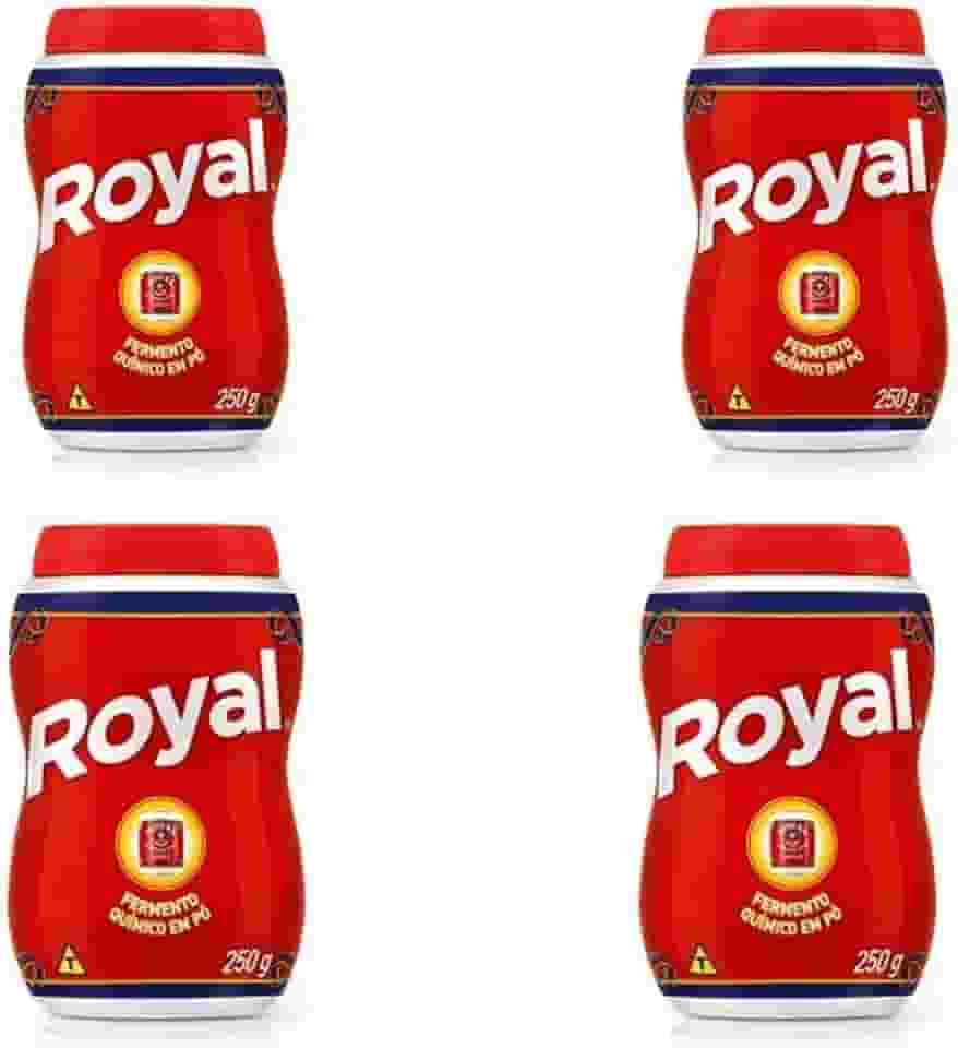 Kit Com 04 Potes Fermento Em Pó Royal Quimico 250G