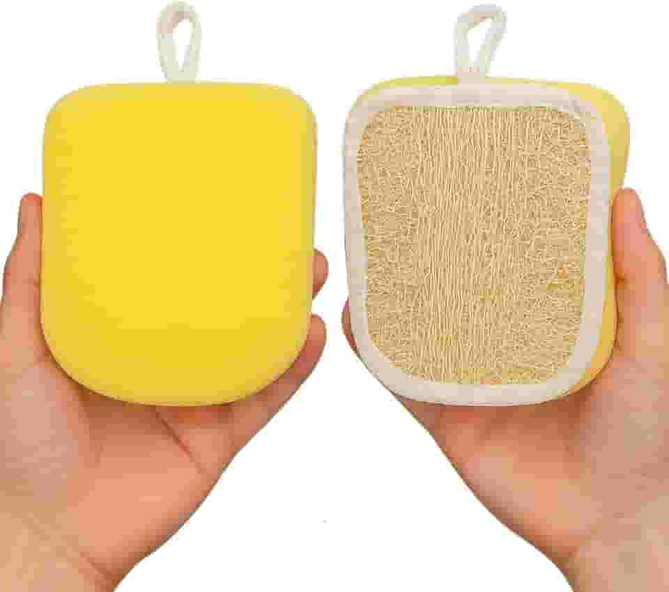 Bucha Vegetal Organica Esponja De Banho Macia Dupla Camada Fibra Vegetal e Espuma Esponja Para Banho Corporal Relaxante
