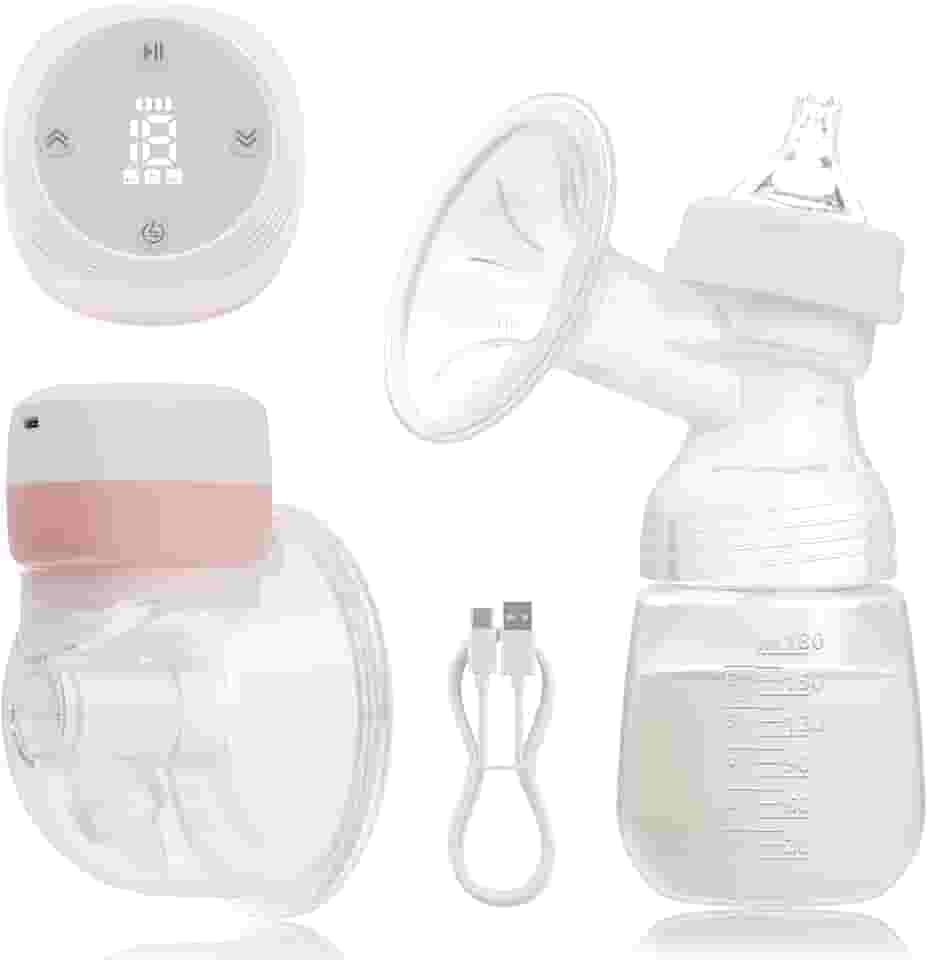 Bomba De Tirar Leite Elétrica, Coletor De Leite Materno Mãos Livres, Bomba de Mama Wearable Portátil, Livre de BPA, 3 Modos e 19 Níveis, Rosa