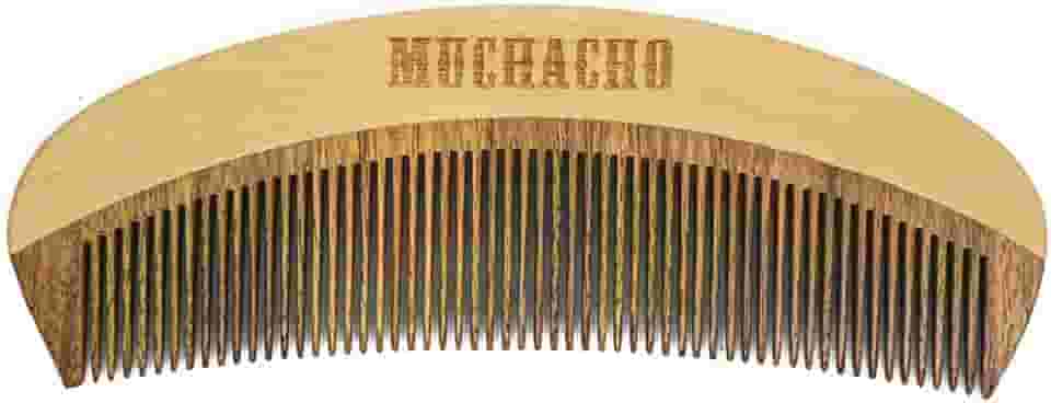 Pente de Madeira para Barba Modelo Curvo Muchacho - Controle o Frizz e Modele Sua Barba com Estilo