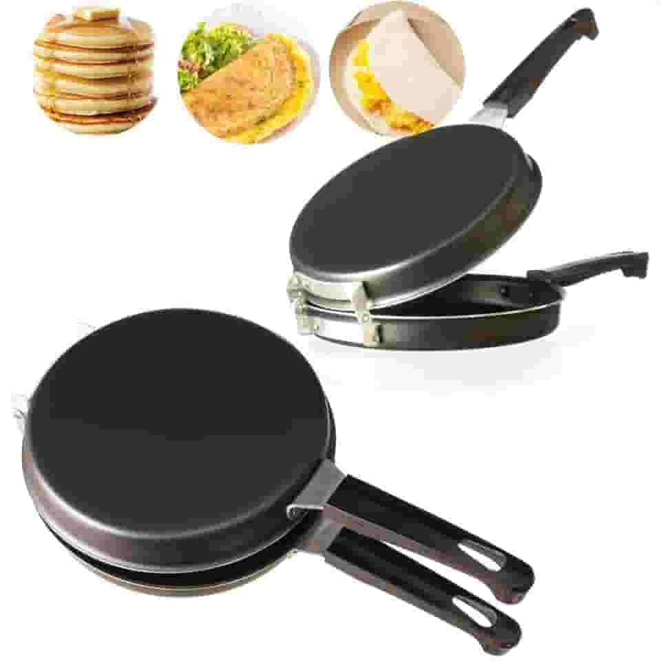 Omeleteira Frigideira Antiaderente Panquequeira Dupla Sanduicheira Alumínio 18 Cm