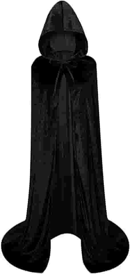 Roupão unissex com capuz de comprimento total para Halloween, capa longa de veludo, fantasia cosplay