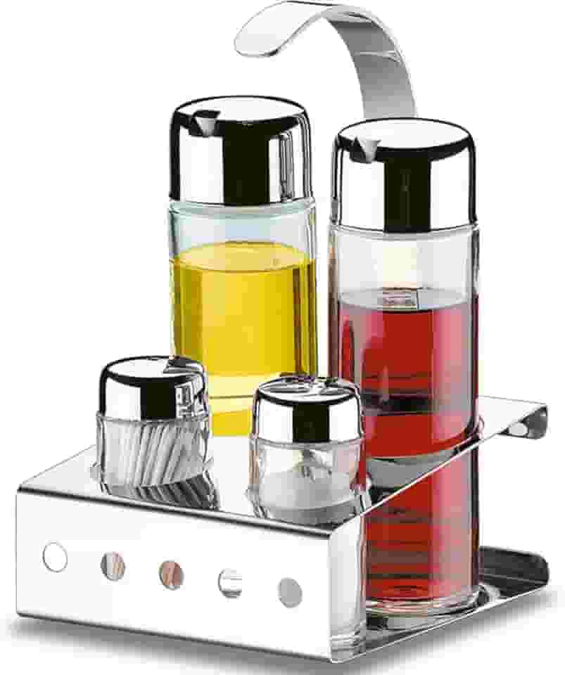 Galheteiro Inox 5 Pcs Parma Vi/az/sa/pa Brinox Aço Inox