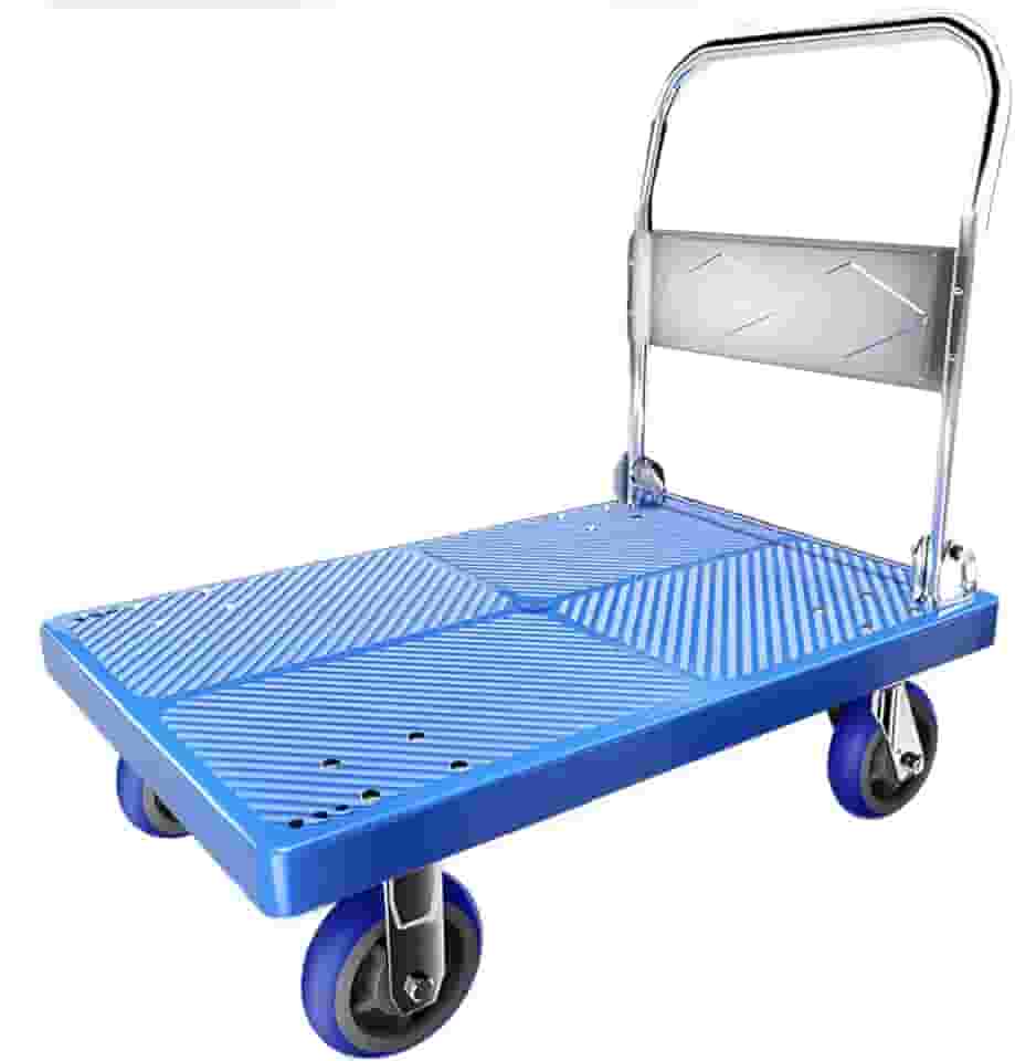Carrinho Plataforma De Carga Reforçado Dobrável 200kgs Azul