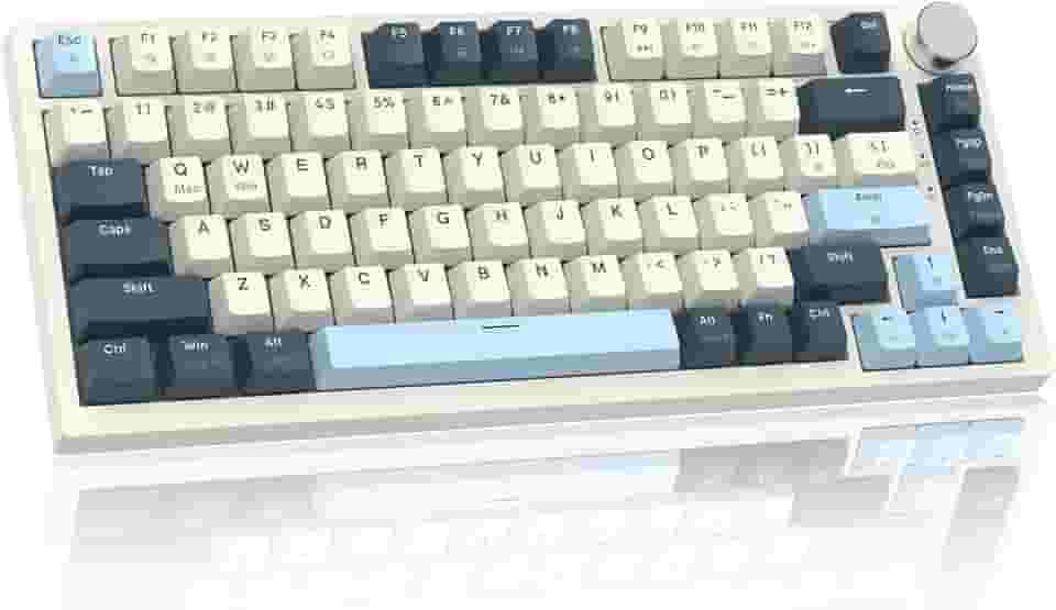 ATTACK SHARK K85 Teclado para jogos Rapid Trigger, teclado mecânico para jogos com fio de 82 teclas, ponto de atuação do interruptor magnético ajustável, junta, teclas PBT (azul)