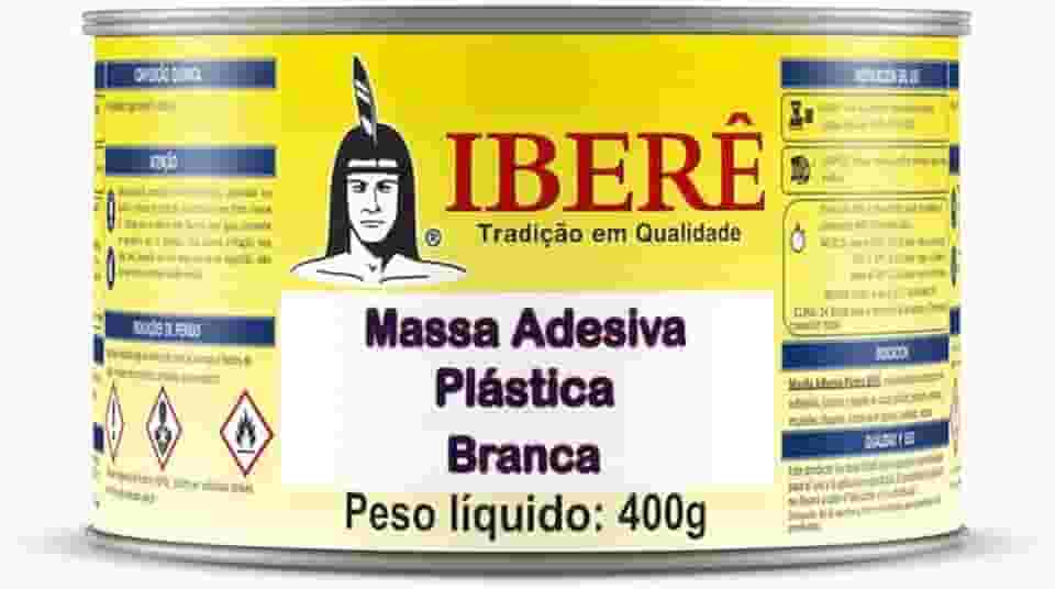 Massa plástica com catalisador 400 gramas branca - Iberê