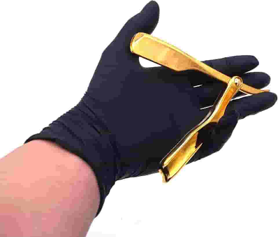 Navalhete Dourado Navalha Profissional de Pressão Auto-clavada Resistente a Descamamento Para Barbeiro Barbearia