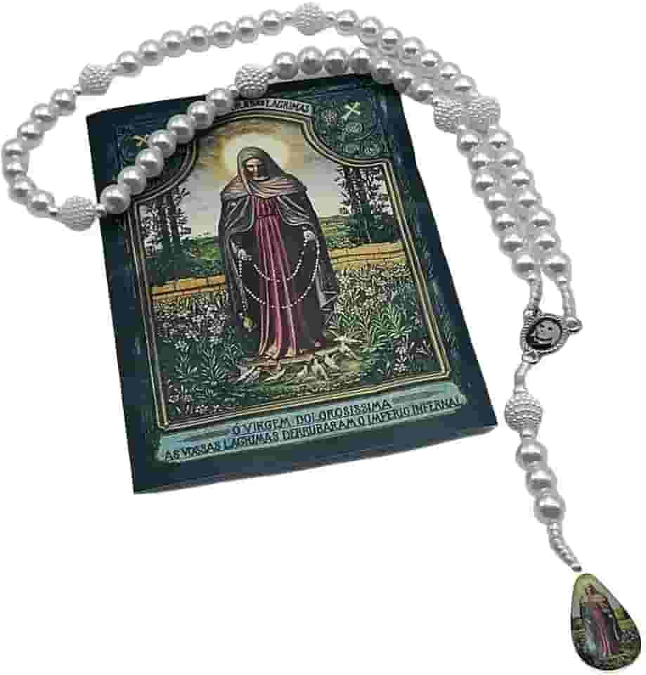 Terço Nossa Senhora das Lágrimas 8 mm com Folheto de Oração