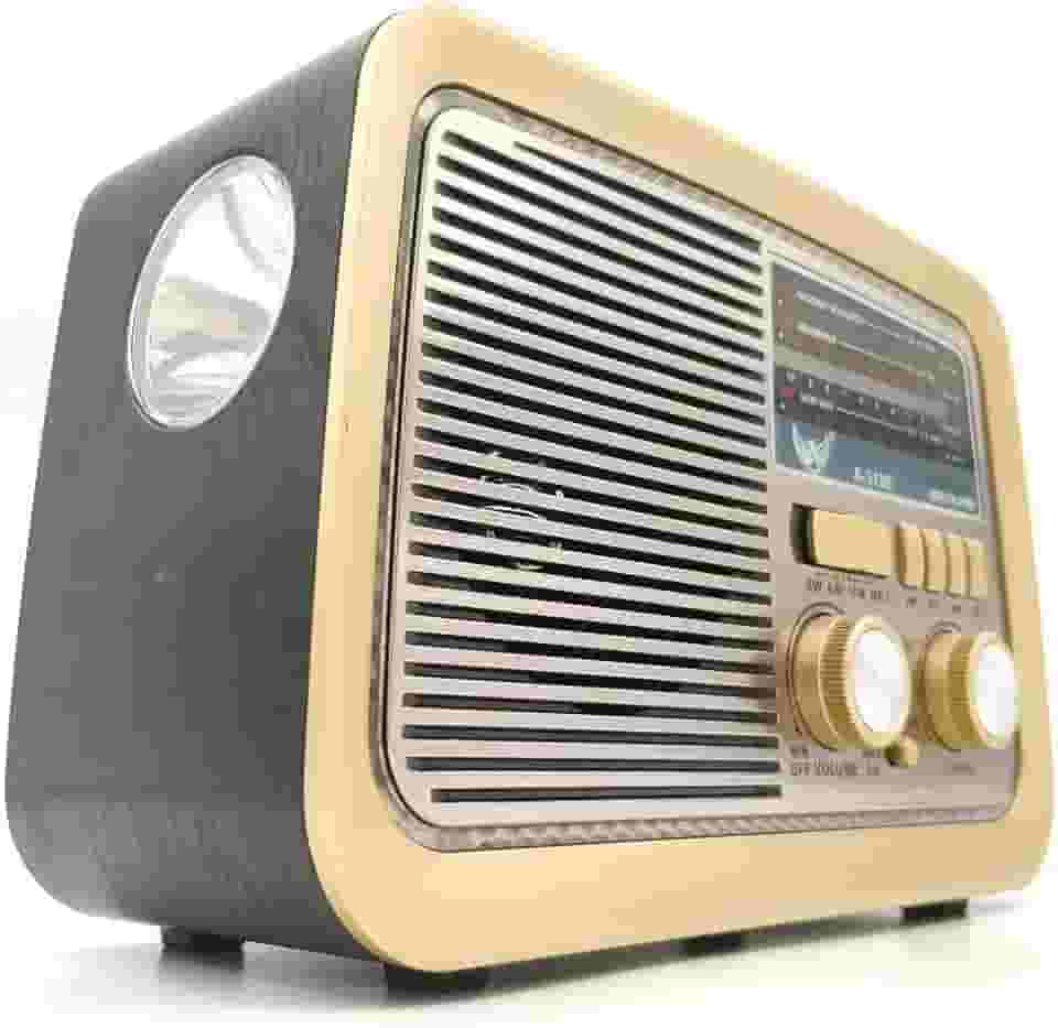 Rádio Retrô Portátil Mp3 Usb Cartão Sd Am Fm C/bluetooth (Preto)