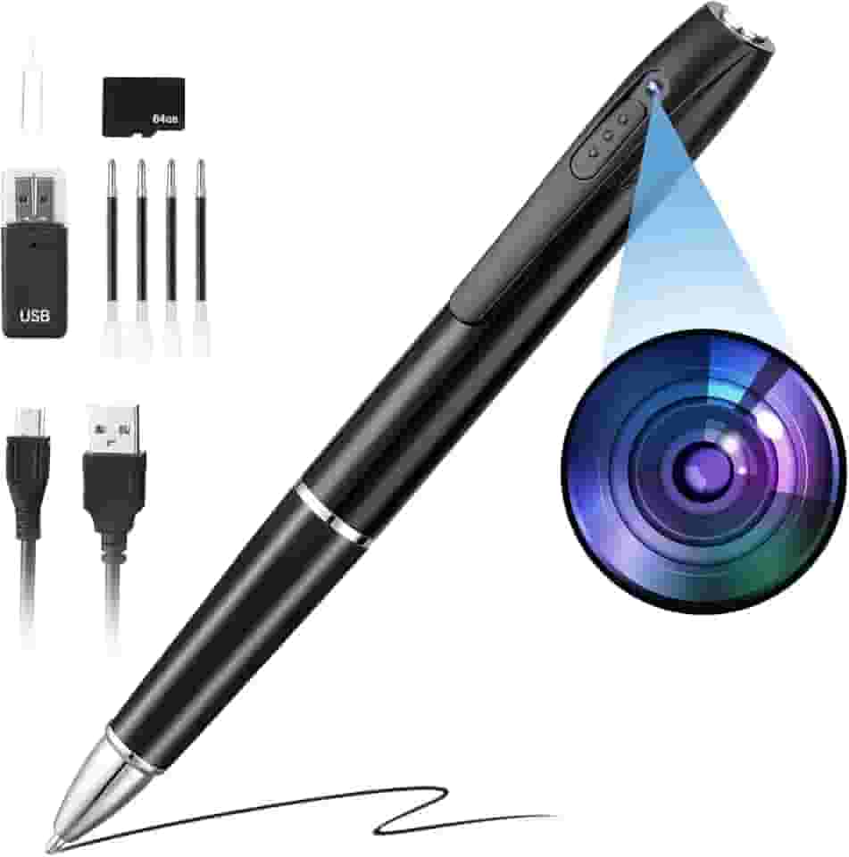 Câmera espiã oculta, câmera corporal de 64 GB, mini câmera com HD 1080p, câmera de bolso pequena recarregável, câmera de bolso portátil, gravador de vídeo pequeno