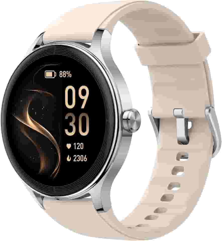 Bettdow SmartWatch, Relogio Smartwatch Feminino, 1.27" Ecrã tátil, à prova d'água IP68, 100+ Modos Esportivos, chamada Bluetooth, Compatível com Android iOS, voz por IA (Bege)
