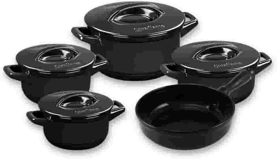 Ceraflame Conjunto Panelas de Cerâmica Duo+ Smart 5 Peças Preto