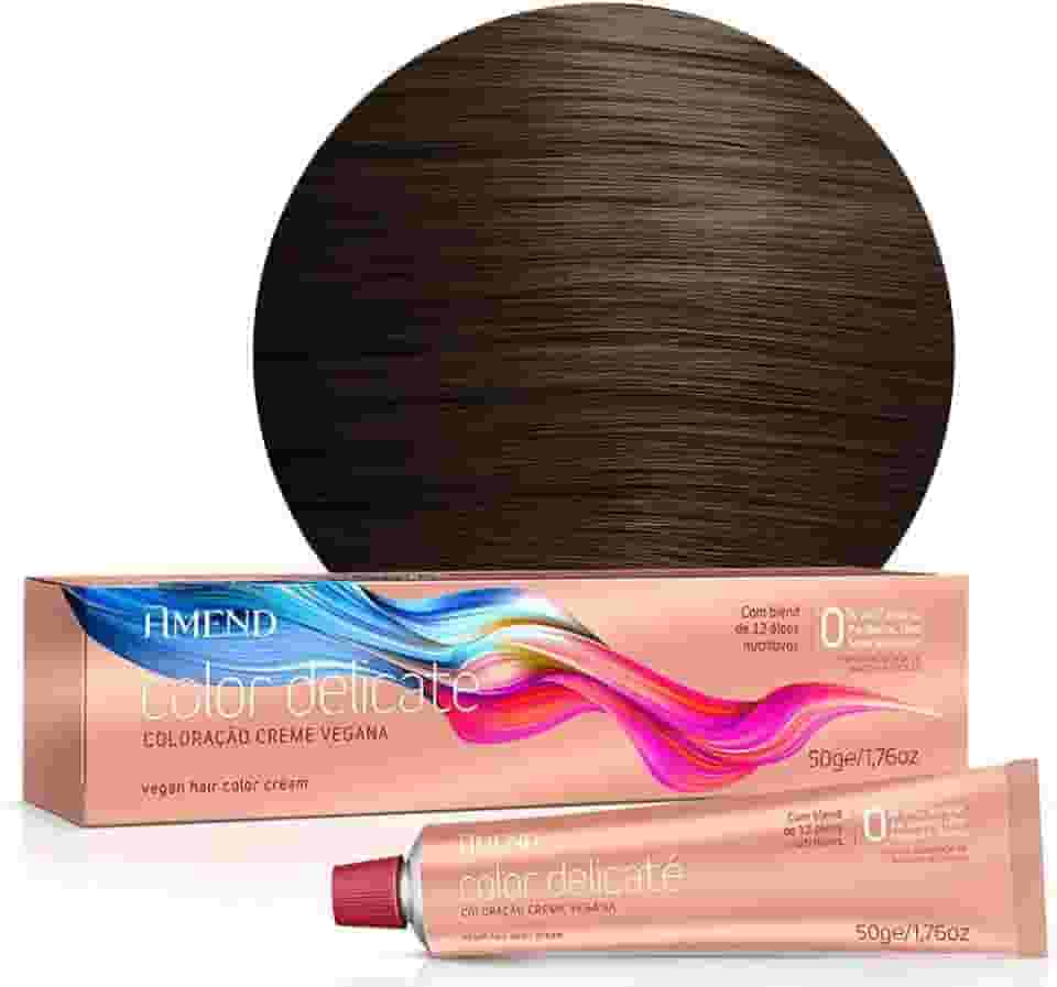 Coloração Amend Color Delicaté, 50g, Livre De Gluten, Parabenos E Óleo Mineral, Livre De Ppd* E Amônia, Hipoalergênica E Demartologicamente Testada, Proteção Contra O Ressecamento, Nutrição Avançada E Controle Do Frizz (6.0 Louro Escuro)