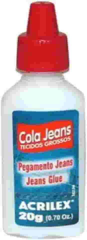 Cola Jeans Tecidos Grossos Alta Fixação 20g Atóxica Ideal para Reparos Customizações Jeans Não Tóxica, Resistente à Agua