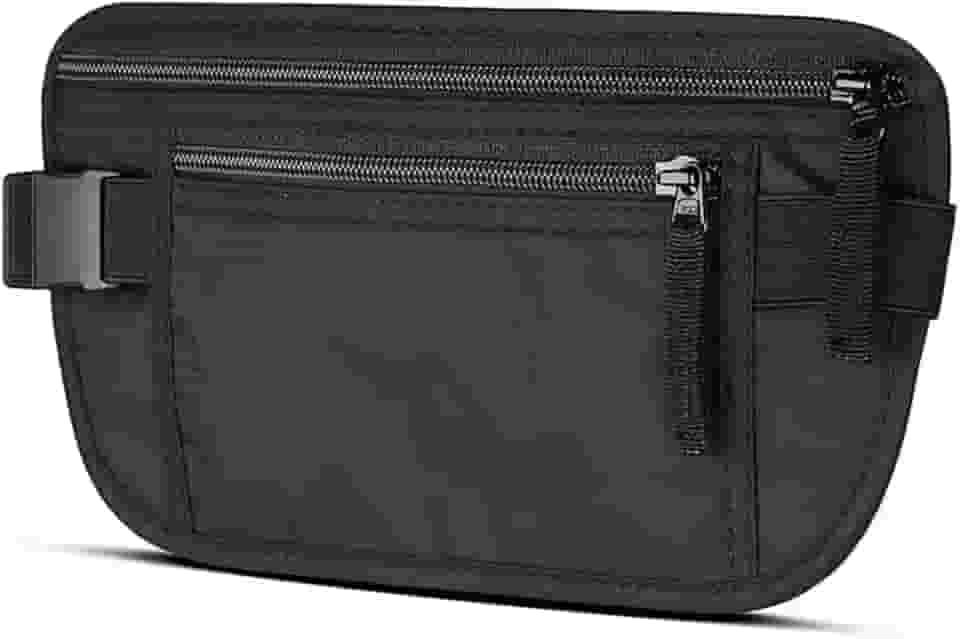 Pochete Doleira Antifurto para Dia a Dia com 2 Compartimentos e Resistente à Água Discreta Segurança Preta