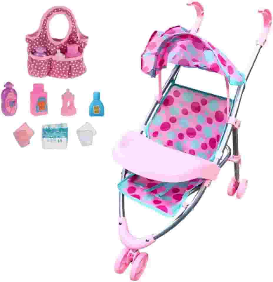Genérico, Carrinho Boneca Passeio Bebê Reborn e Bolsinha Maternidade