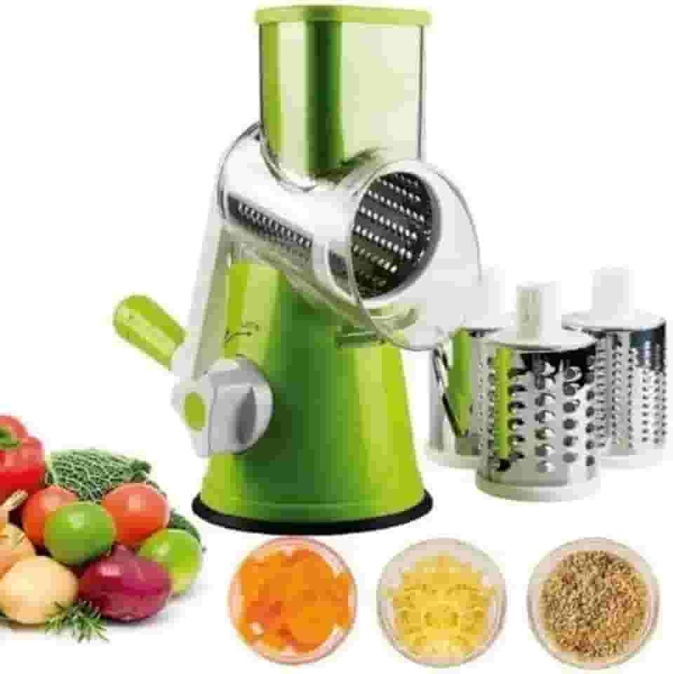 Ralador Fatiador de Verduras e Legumes Retrô 3 em 1 C/Manivela