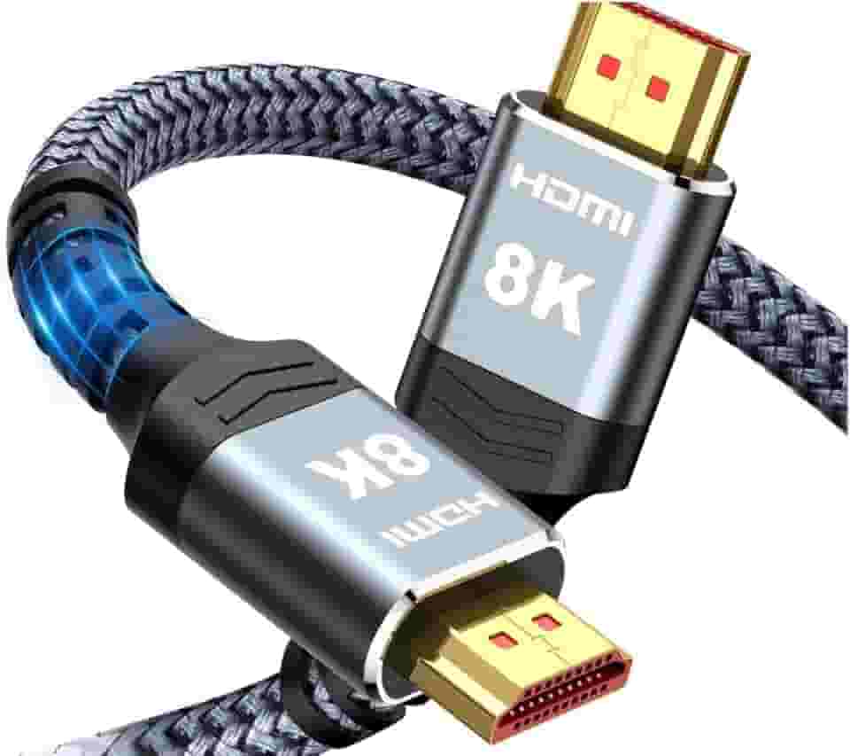 Cabo HDMI para HDMI 8K HDMI de Alta Velocidade Certificado 4K @240Hz, 8K @60Hz 48 Gbps, Revestimento de Alumínio Nylon Trançado Áudio e Vídeo Computador Televisão PS5 3 Metros - Premium