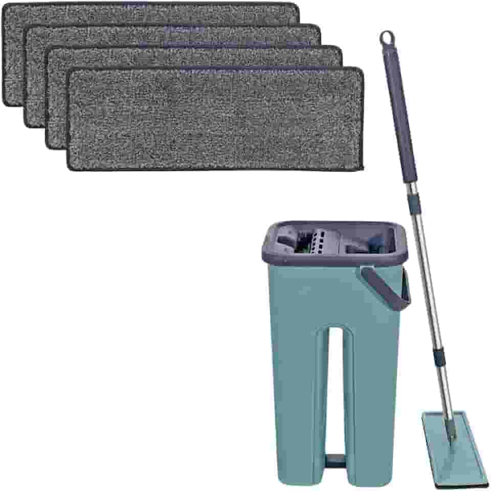 Mop Flat Limpa Esteriliza Vassoura e Rodo 360º + 4 Refil Microfibra