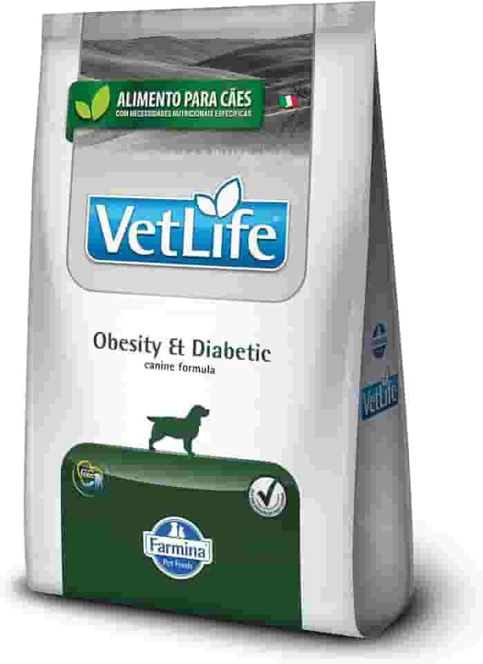 Vet Life - Ração Farmina Natural Obesity & Diabetic para Cães Adultos Obesos ou Diabéticos - 10,1kg