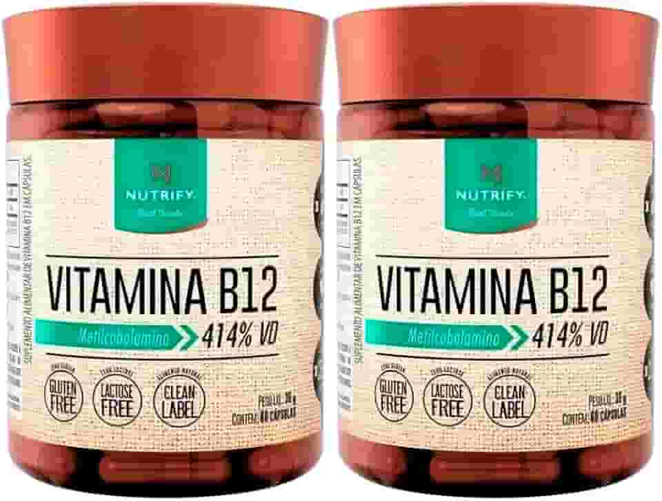 2x Vitamina B12 Nutrify 60 Cáps Metilcobalamina 414% Vd Sabor Sem Sabor