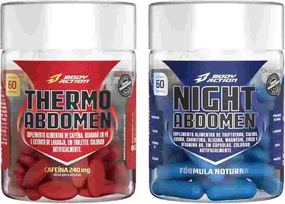 Combo Suplementos Abdomen Dia E Noite 120 Caps Bodyaction