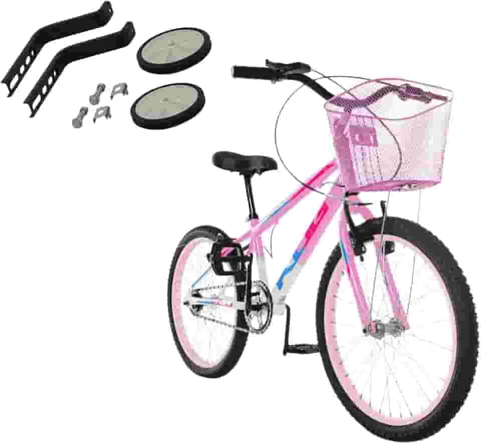 Bicicleta KOG BIKES Aro 20 Infantil Em Aluminio Feminina com Cestinha e Rodinha