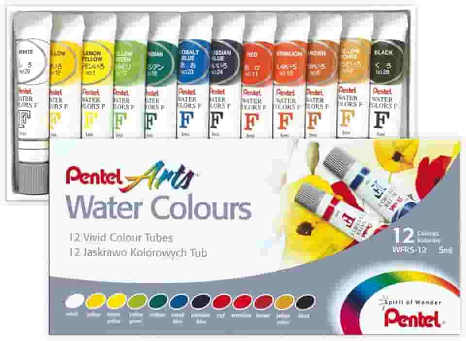 Aquarela Wfrs à Base de Água Pentel Arts 12 Cores