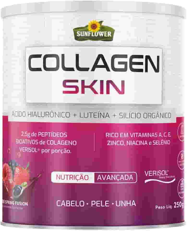 Colágeno Verisol Hidrolisado com Ácido Hialurônico + Luteína + Silício Orgânico - Collagen Skin Sunflower