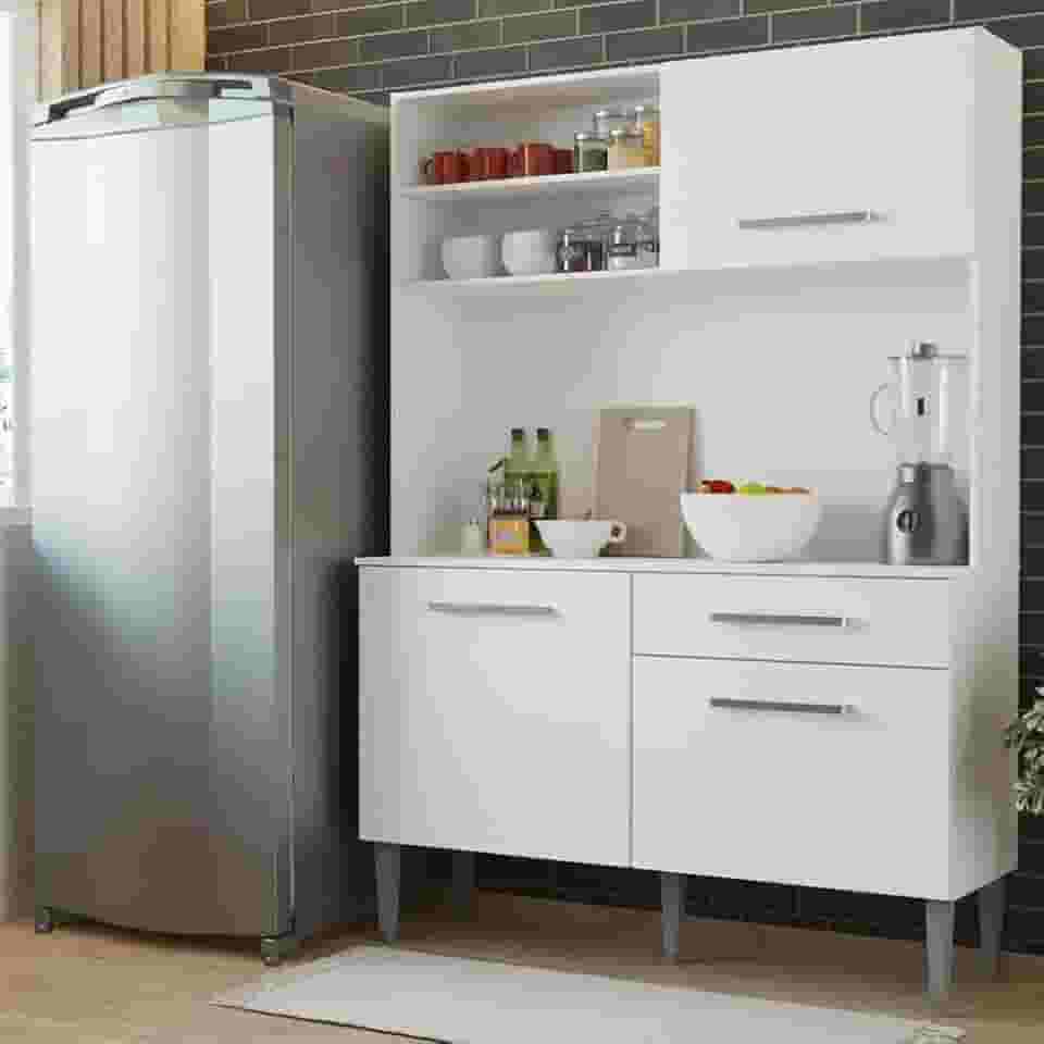 Armário de Cozinha Compacta 120cm Branco Life Madesa