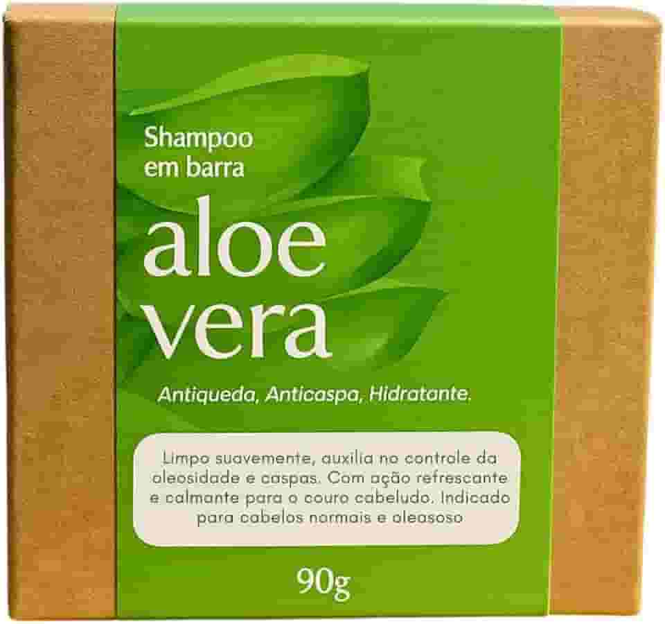 Shampoo em Barra Natural de Aloe Vera - Hidratação Anti Queda e Crescimento Capilar