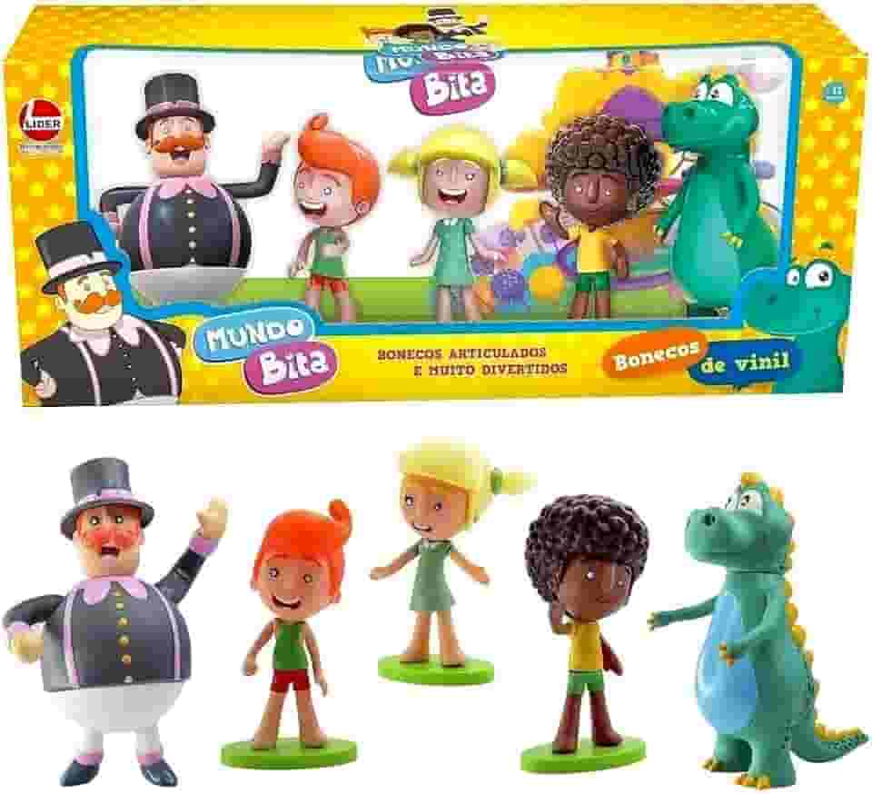 Kit 5 Bonecos Mundo Bita Vinil Brinquedos Articulados